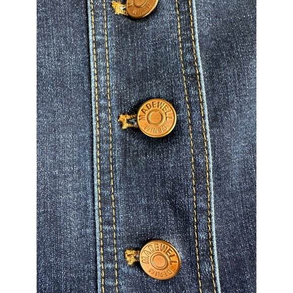 Madewell A-Line Button Down Front Mini Skirt size 2 Blue Style# J9625 - Picture 5 of 8